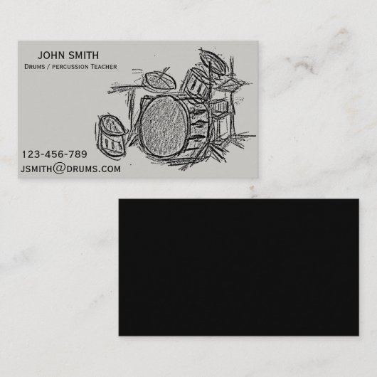 Drums/meester Visitekaartje (Voorkant / Achterkant)