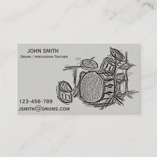 Drums/meester Visitekaartje (Voorkant)