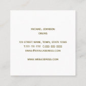 Drums minimalistisch modern | Drummer Simple Black Vierkante Visitekaartje (Achterkant)