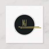 Drums minimalistisch modern | Drummer Simple Black Vierkante Visitekaartje (Voorkant)