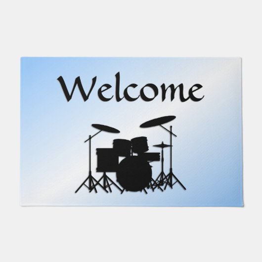 Drums Music Design Blue Deurmat (Voorkant)