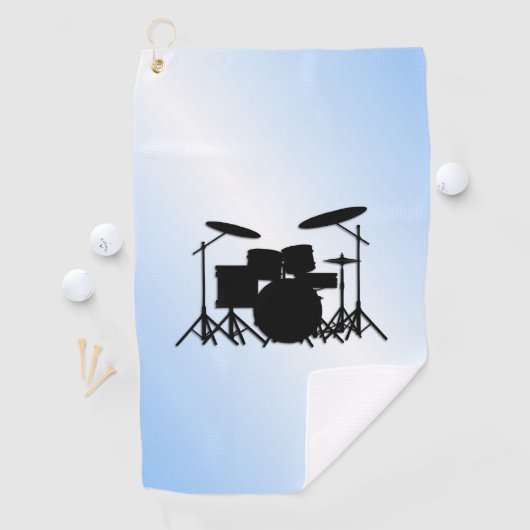 Drums Music Design Blue Golfhanddoek (Insitu)