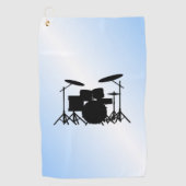 Drums Music Design Blue Golfhanddoek (Voorkant)