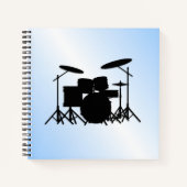 Drums Music Design Blue Notitieboek (Voorkant)