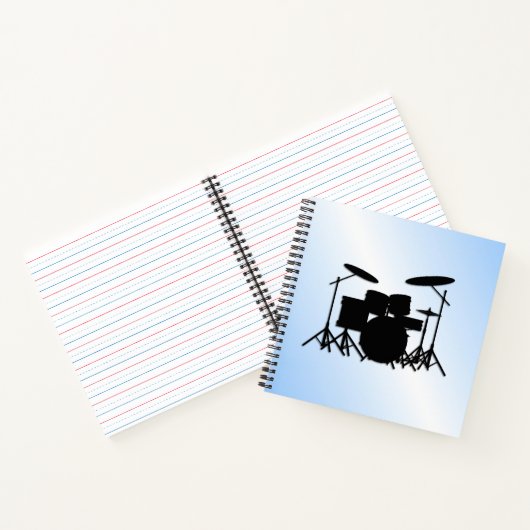 Drums Music Design Blue Notitieboek (Binnen)