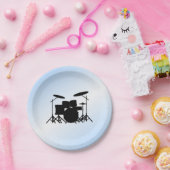 Drums Music Design Blue Papieren Bordje (Feest)
