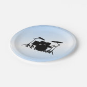 Drums Music Design Blue Papieren Bordje (Gekanteld)