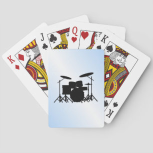 Drums Music Design Blue Pokerkaarten