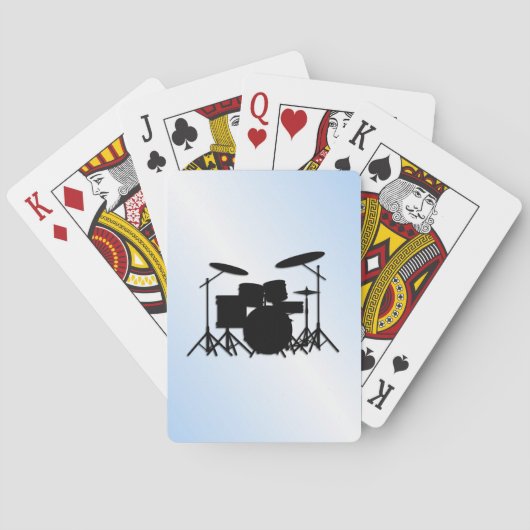 Drums Music Design Blue Pokerkaarten (Achterkant)