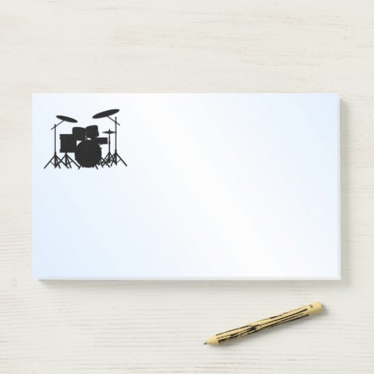 Drums Music Design Blue Post-it® Notes (Op bureau)
