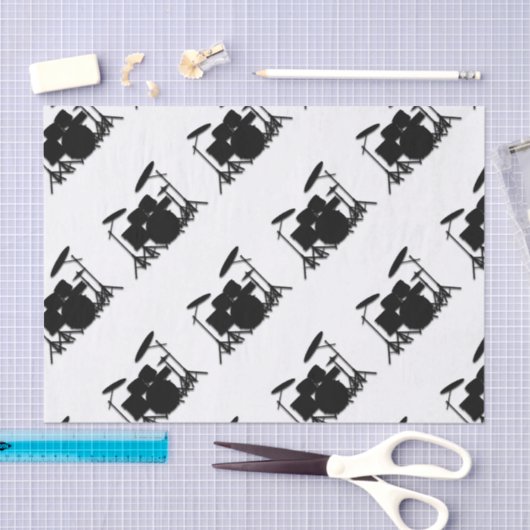 Drums Music Design Shower Curtain Tissuepapier (Craft)