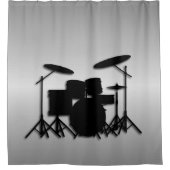 Drums Music Design Silver Shower-gordijn Douchegordijn (Voorkant)