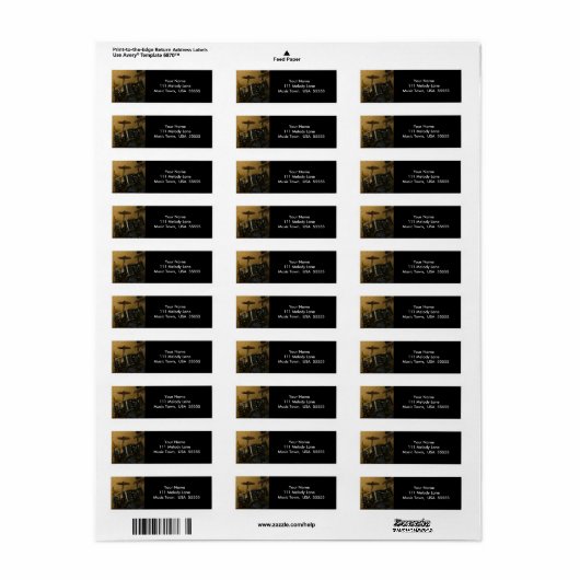 Drums Muziek Label (Full Sheet)