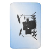 Drums Muziek Ontwerp Blauw Badmat (Voorkant Verticaal)