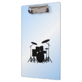 Drums Muziek Ontwerp Blauw Klembord (Links)