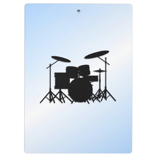 Drums Muziek Ontwerp Blauw Klembord (Achterkant)
