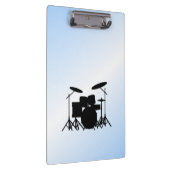 Drums Muziek Ontwerp Blauw Klembord (Rechts)