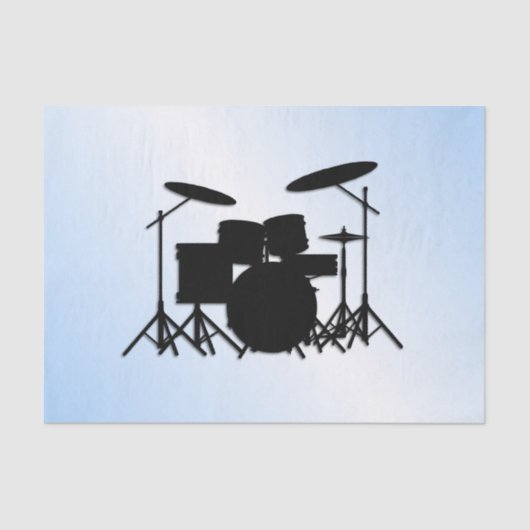 Drums Muziekinrichting Blauw Tissuepapier (Voorkant)