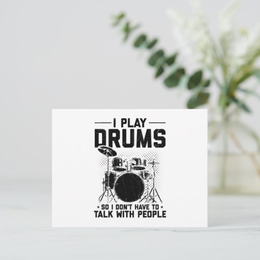Drums | Muziekinstrument Drummer Gift Briefkaart (Staand voorkant)