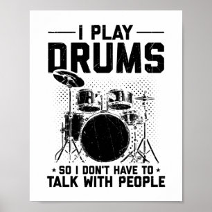 Drums   Muziekinstrument Drummer Gift Poster