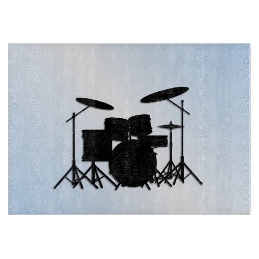 Drums Muziekontwerp Blauw Snijplank (Voorkant)