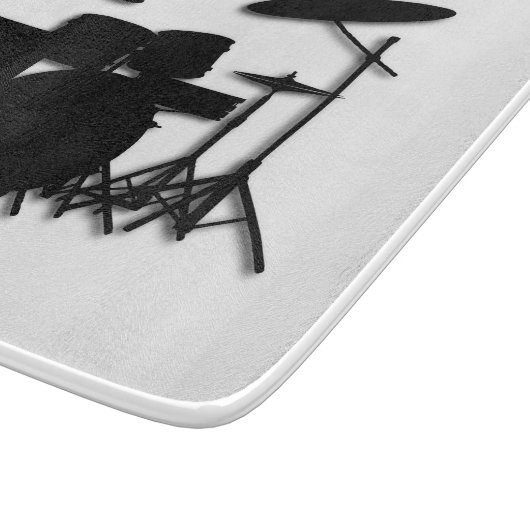 Drums muziekontwerp snijplank (Hoek)