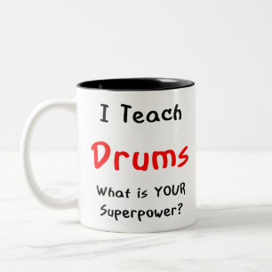 drums onderwijzen tweekleurige koffiemok