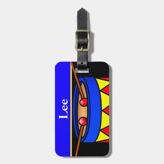 Drums op Bagagelabel met lederen riem (Voorkant verticaal)