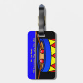 Drums op Bagagelabel met lederen riem (Achterkant verticaal)