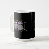 Drums: Paars & Wit Drumstel: 3D Model: Mok (Voorkant links)