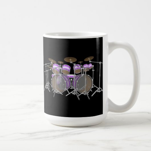 Drums: Paars & Wit Drumstel: 3D Model: Mok (Rechts)