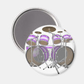 Drums: Paarse & witte drumkit: 3D-model: Magneet (Voorkant / Achterkant)
