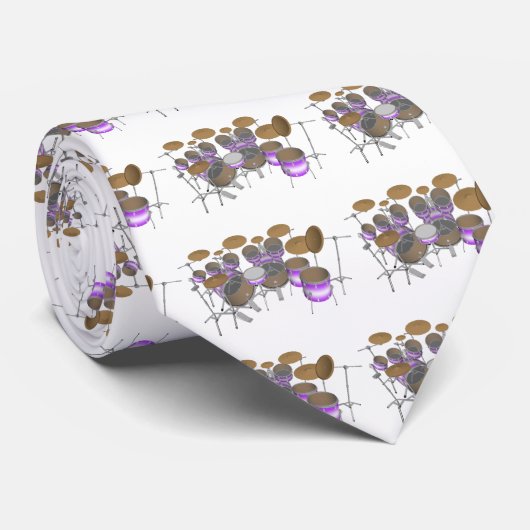 Drums: Paarse & witte drumkit: 3D-model: Stropdas (Opgerold)