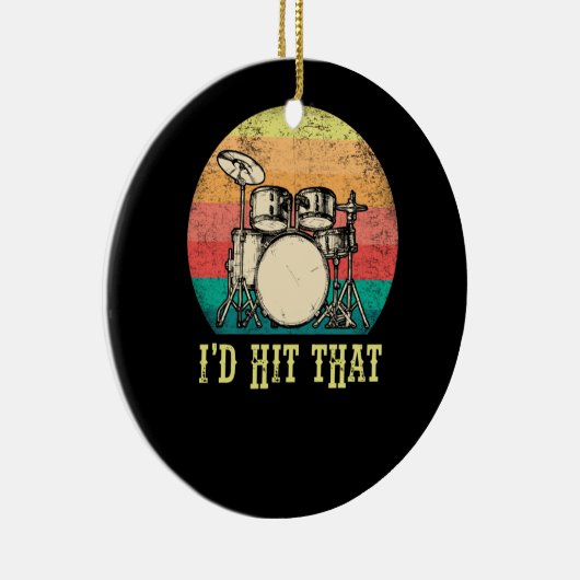  drums Percussion Lover Retro Drummer Gift Keramisch Ornament (Rechts)
