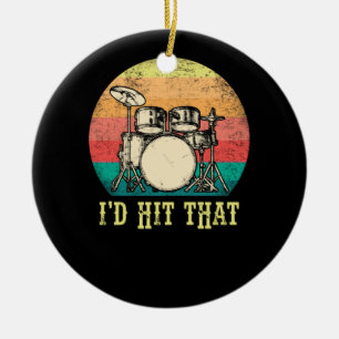 drums Percussion Lover Retro Drummer Gift Keramisch Ornament