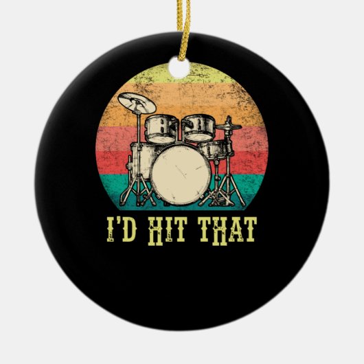  drums Percussion Lover Retro Drummer Gift Keramisch Ornament (Voorkant)