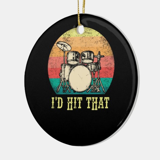 drums Percussion Lover Retro Drummer Gift Keramisch Ornament (Links)