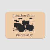Drums Percussion Musical Design Name Tag (Voorkant)