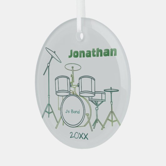 Drums Personalized Ornament (Voorkant links)