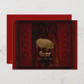 Drums Pig-jaar Vietnamese begroeting Briefkaart (Voorkant / Achterkant)