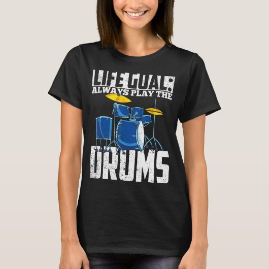 Drums Player Drummer Percussie Drum Set Muziek Dr. T-shirt (Voorkant)
