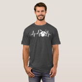 Drums Player Heartbeat Drummer Gift T-shirt (Voorkant volledig)
