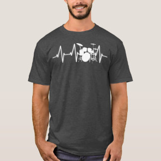 Drums Player Heartbeat Drummer Gift T-shirt