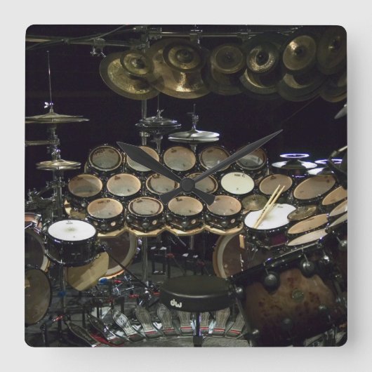 Drums Power Vierkante Klok (Voorkant)