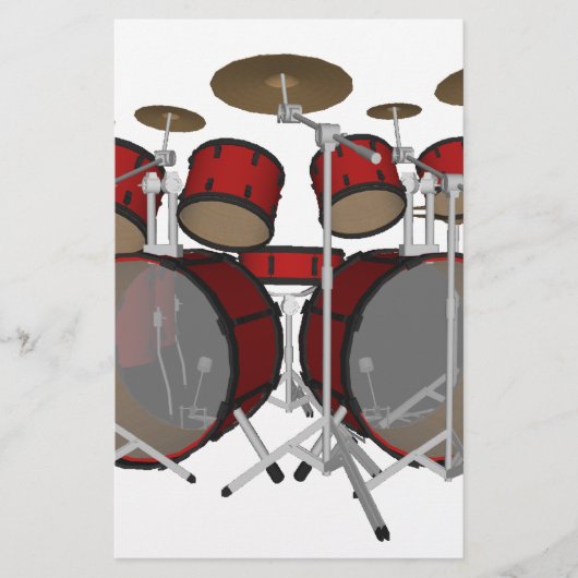 Drums: Red Drum Kit: 3D-model: Briefpapier (Voorkant)