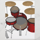 Drums: Red Drum Kit: 3D-model: Flyer (Voorkant)