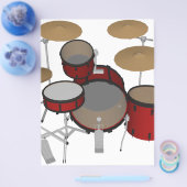 Drums: Red Drum Kit: 3D-model: Flyer (Enkel)
