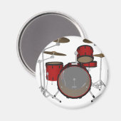 Drums: Red Drum Kit: 3D-model: Magneet (Voorkant / Achterkant)