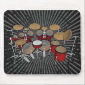 Drums: Red Drum Kit: 3D-model: Mousepad Muismat (Voorkant)