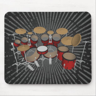 Drums: Red Drum Kit: 3D-model: Mousepad Muismat